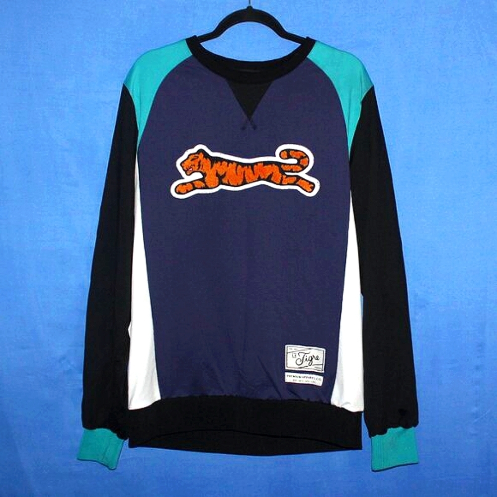 Le Tigre Colorblock Tiger Logo Sweatshirt M